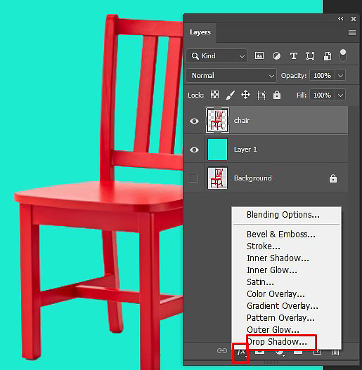 Photoshop image drop shadow creation services